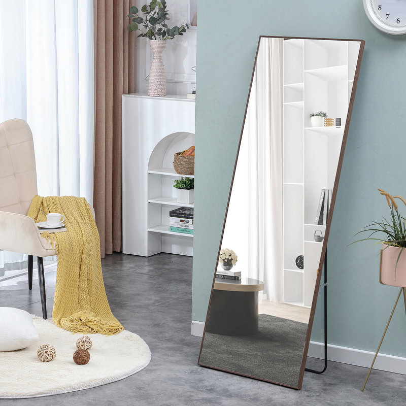 Miroir Quinnisha, H 63 po x l 19 po, Bois massif, Brun