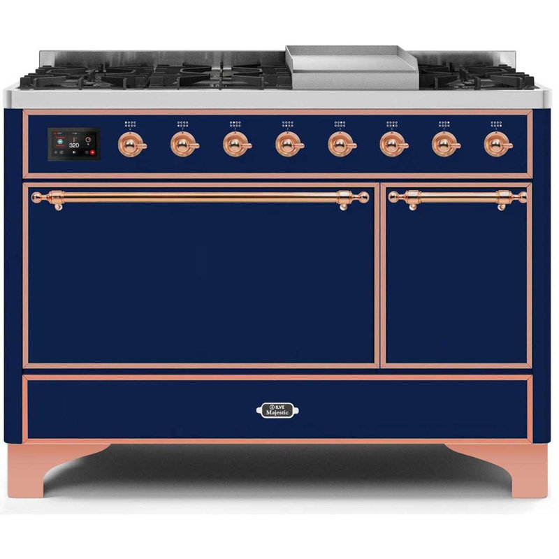 Majestic II 47.83" 5.02 Cu.Ft. Freestanding Dual Fuel with Griddle and Convection Oven, Stainless Steel/Copper, Natural Gas
