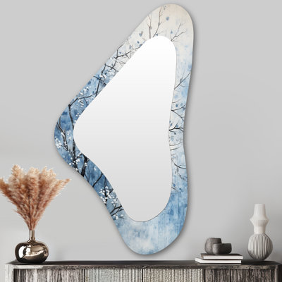 Miroir mural moderne bleu et blanc