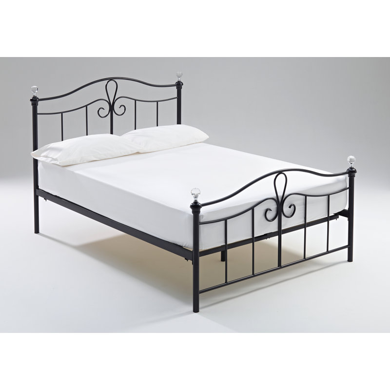 Metal Bed, Double (4'6), Black Gloss