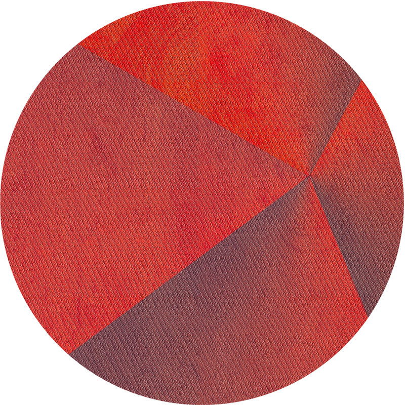 Tapis rouge / brun Ericka, Rond 8 pi