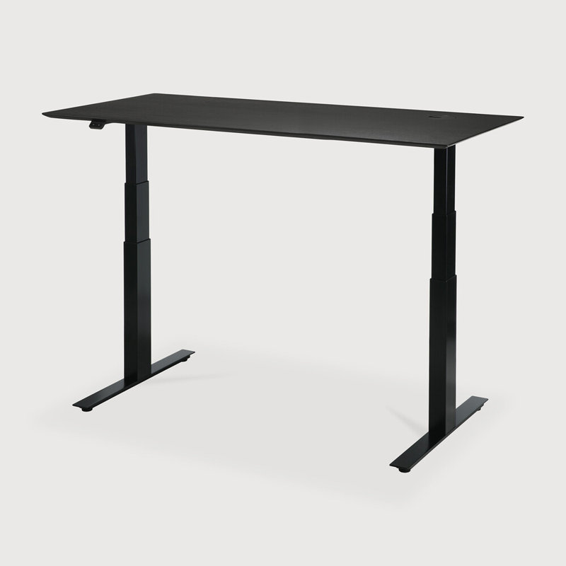 Bok Standing Desk, 25" H x 63" W x 31.5" D, Oak Black/Black