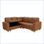 L-Shape Sectional Sofa Bed with Pull-Out Sleeper, Storage, and Cup Holders-132516606