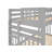 Tena Tall Solid Wood Standard Bunk Beds Twin over Twin with 4 Step Ladder and a Twin Trundle, Gray-2005313617