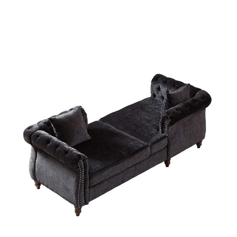 Chaise longue confortable Castanon avec un design élégant pour différentes pièces, Noir
