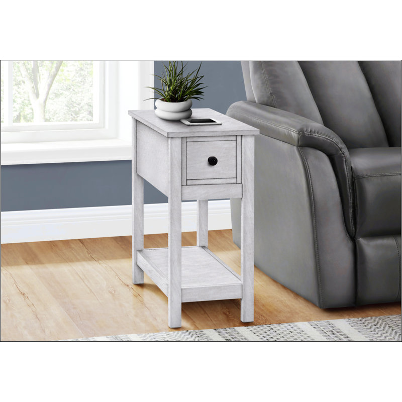24 Inch High Accent Table, Gray Wash