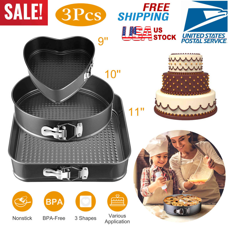 Plat de cuisson antiadhésif anti-fuites 9 po 10 po 11 po avec fond amovible 3 pièces / ensemble
