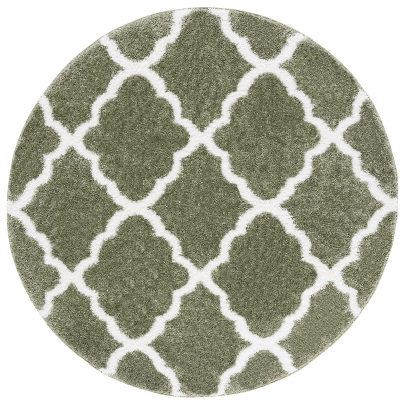 Tahoe Shag Performance Geometric Rug, Round 6'7"