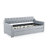Twin Size Upholstery Daybed With Twin Size Erectable Trundle And USB Charging Design, Linen Grey-1312632961