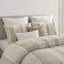 Taupe Cotton Bedding Sets With Striped Modern Design, King Size