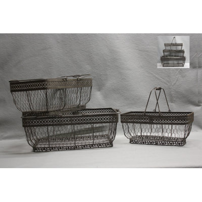 Ensemble de paniers en métal 3 pièces