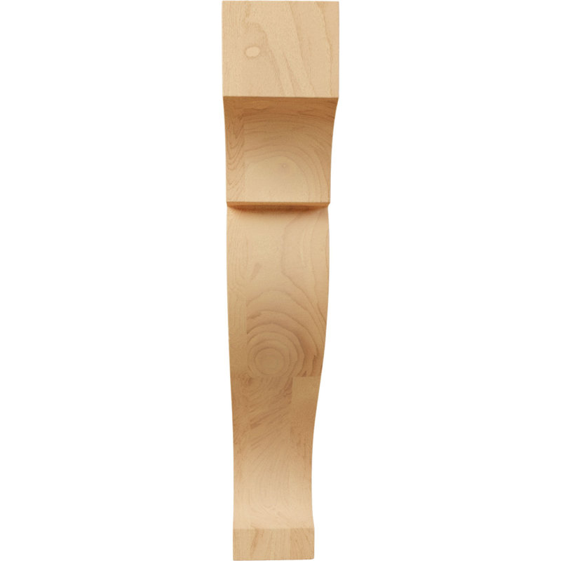 Hand-Carved Red Oak Decorative Wood Corbel