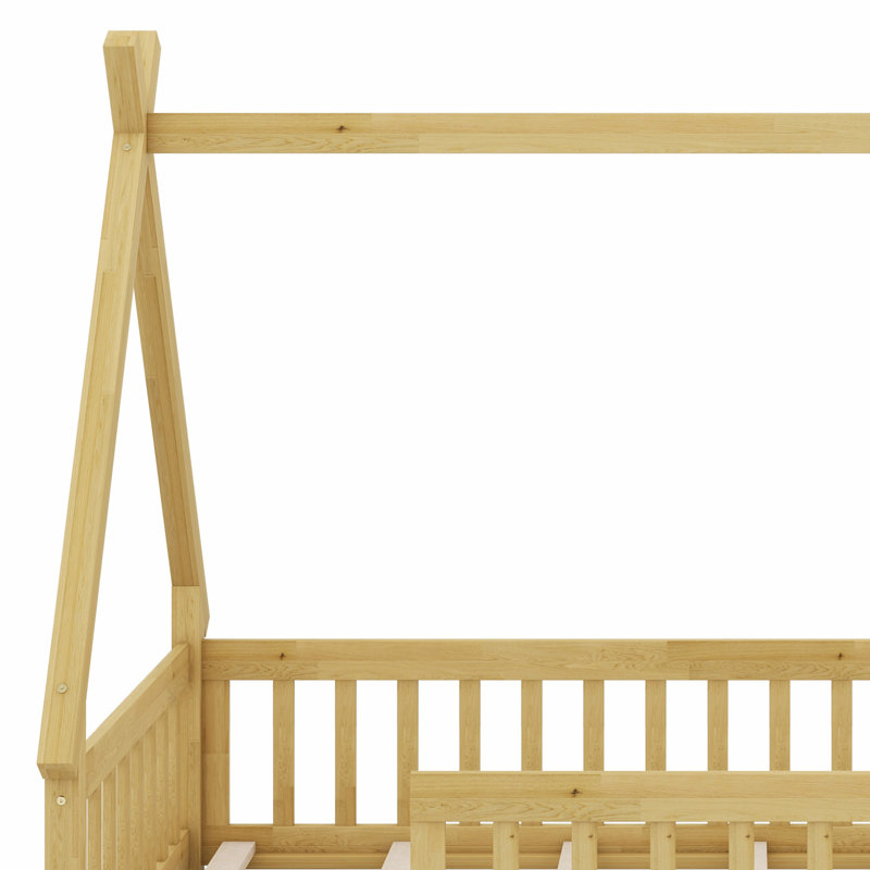 Low Floor Bedprotective Rails & Supportive Slats, Natural