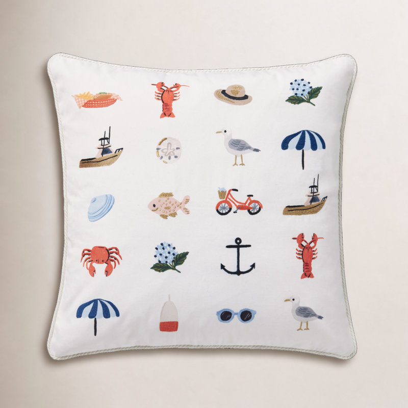 Rifle Paper Co. x Loloi Sea Pillow, Polyester/Polyfill