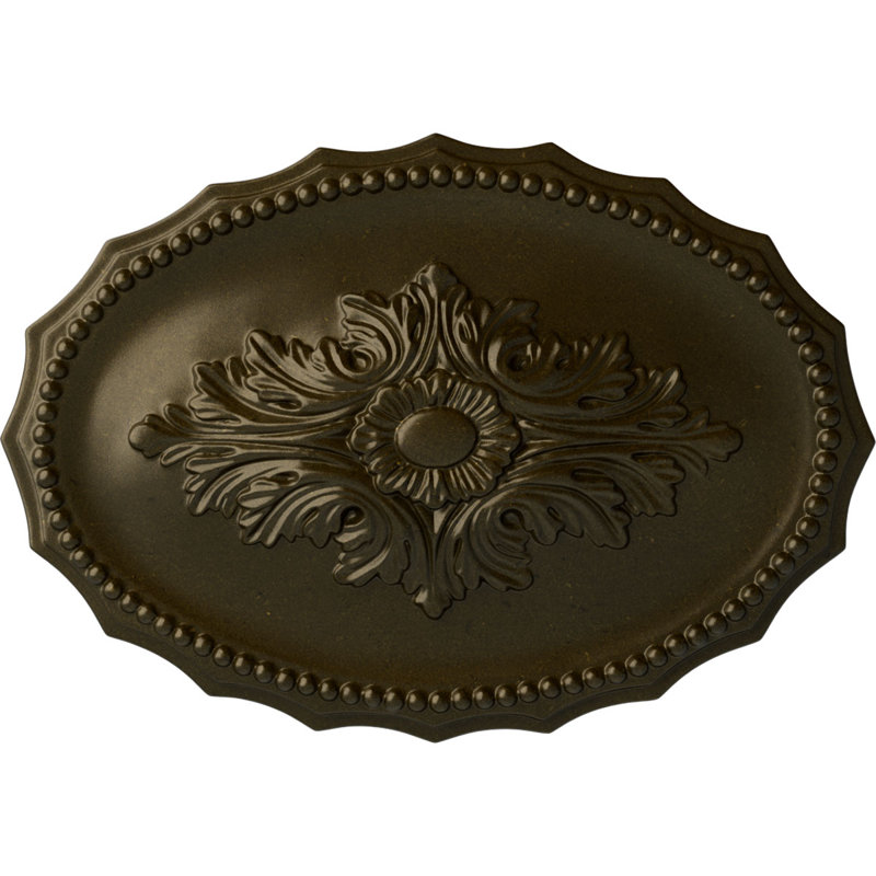 Médaillon de plafond Oxford Endurathane, l 16 7/8 po x H 11 3/4 po x P 1 1/2 po, Vert / doré