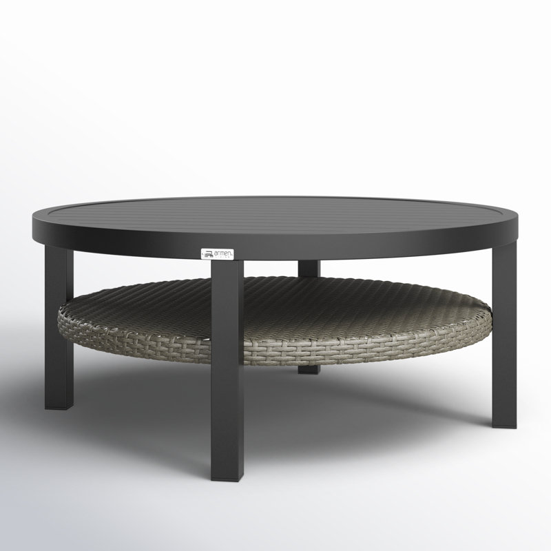 Abalone Round Metal Outdoor Coffee Table , 42'' in. W 42'' in. D