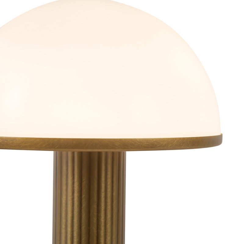 Vienna 9-in Black dimmable LED Table Lamp, Vintage Brass