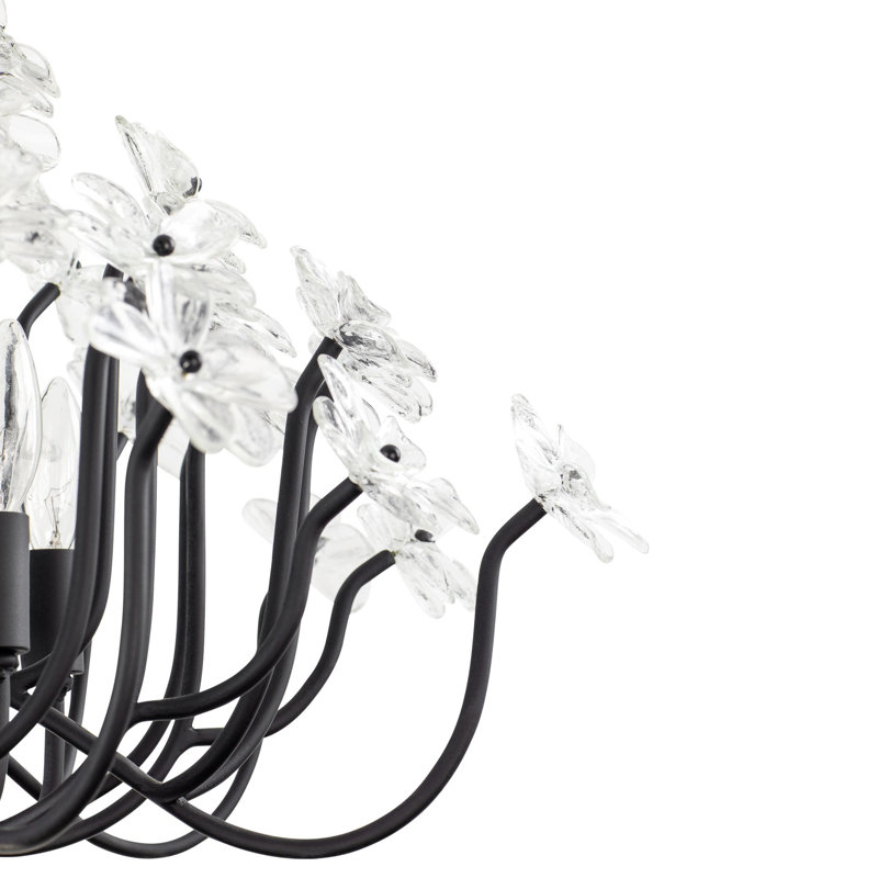 Lustre 8 lumières Wildflower, Noir mat