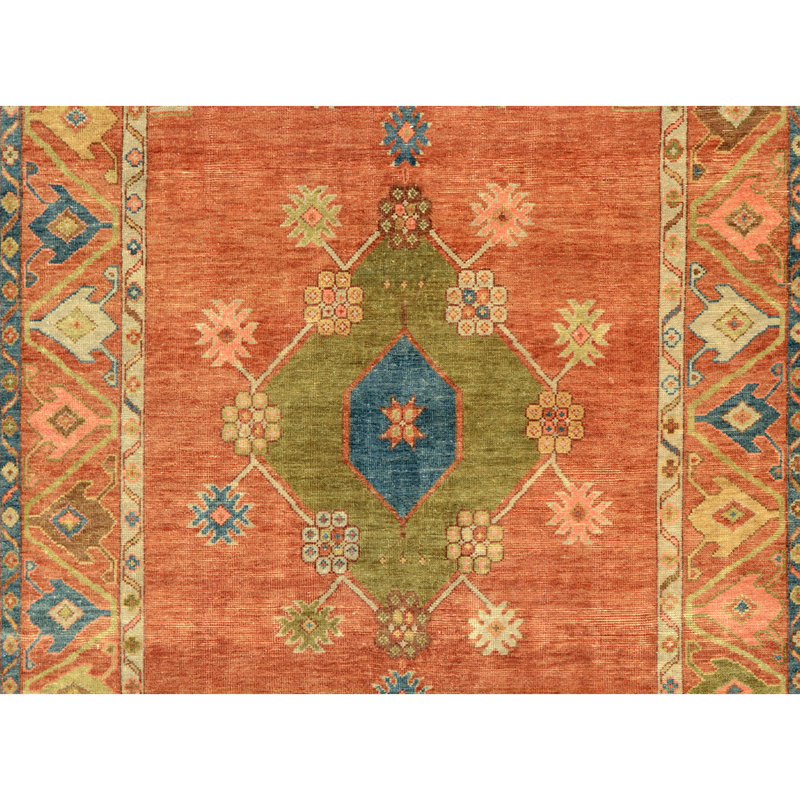 Hand Knotted Wool Oriental Indoor Rug, Rectangle 6' x 9'