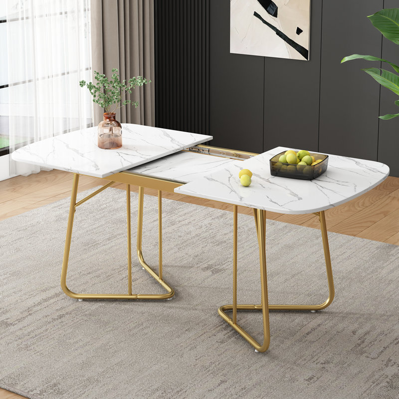 Aeris 140 cm Extendable Oval Dining Table with Steel Base