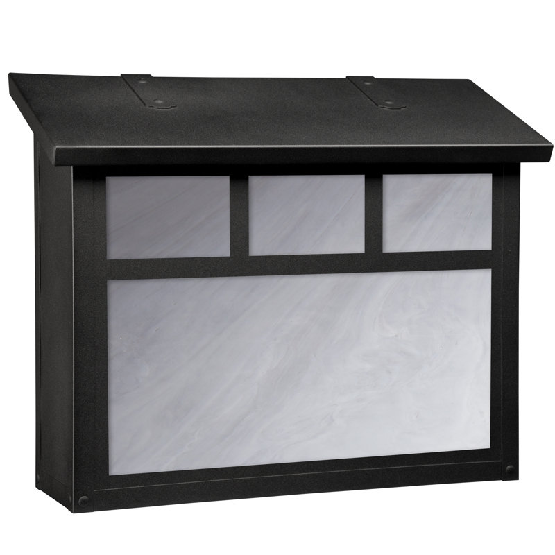 Boîte aux lettres murale double Giunta, Blanc vaporeux, Noir texturé