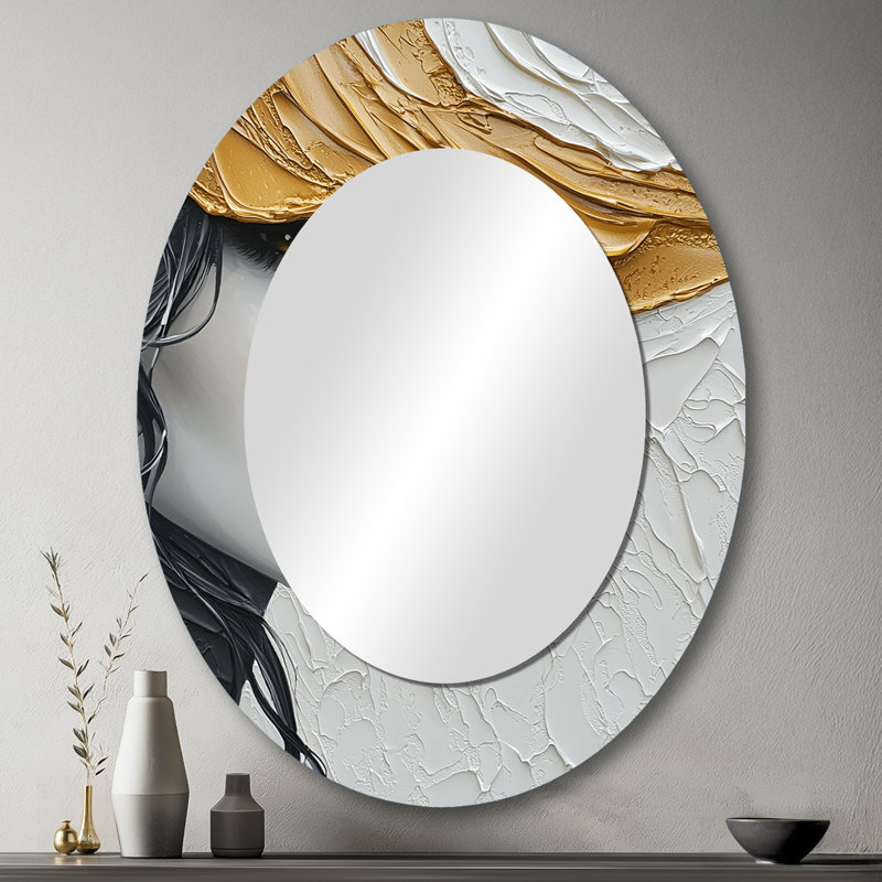 Miroir mural noir et doré Fashion Glamazon I - Noir, 43 po x 33 po