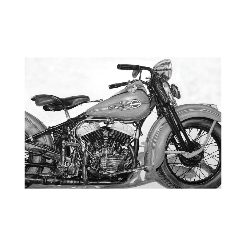 Good Ride BW by J.Bello Studio - Wrapped Canvas Print, 20.32 cm H x 30.48 cm W