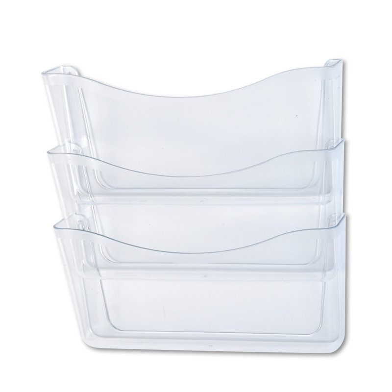 Unbreakable Three-Pocket Wall File Set,  A4/Letter, Clear