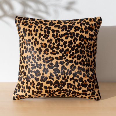 Textured Leather Throw Pillow