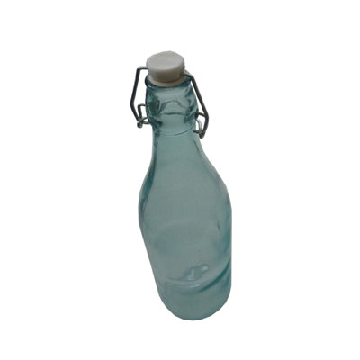 Bouteille décorative en verre italien de 3,5 po de diamètre et 12 po de hauteur