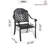 Aluminum Patio Dining Chair 6PCS With Black Frame And Red Cushions