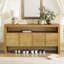 Buffet en placage de bois massif moderne minimaliste avec tablette ouverte-529178598