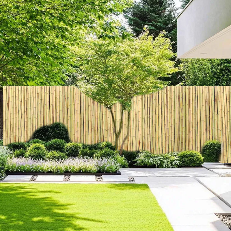 Panneau de clôture en bambou blanc naturel, clôture d'intimité pour le jardin, le patio et la cour, Blanc naturel