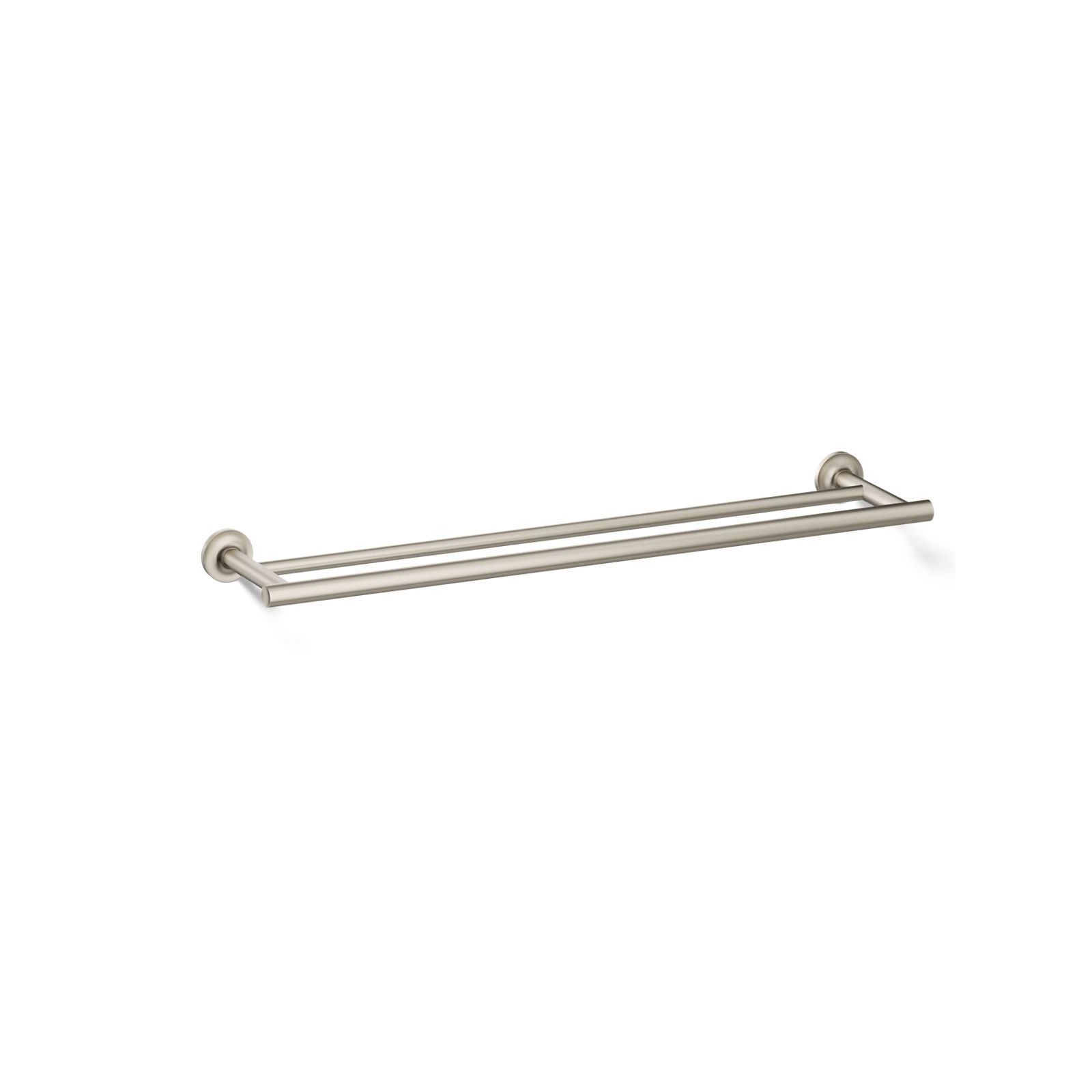 Purist Double 24" Wall Mounted Towel Bar, Vibrant Brushed Nickel