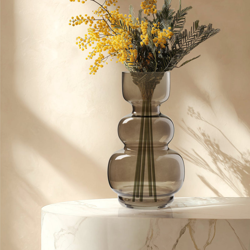 Luciel Boho Multi Bulb Glass Table Vase, 9.5" H x 5.75" W x 5.75" D, Brown