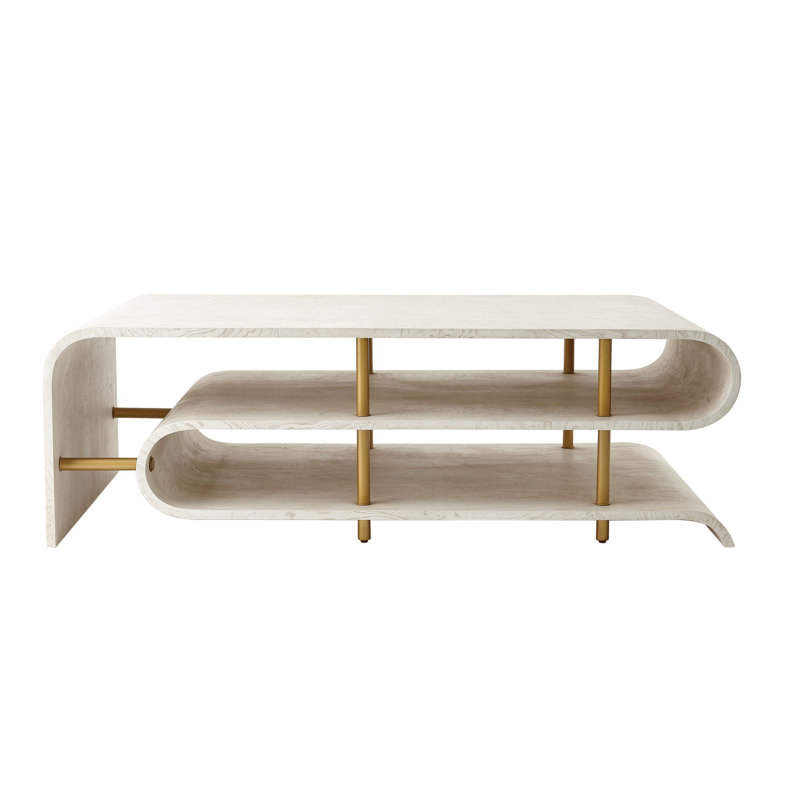 Traverse Coffee Table-Ebony Cerused, White Wood