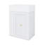 Meuble-lavabo de 20 po avec lavabo en céramique, tiroir et tablette latérale