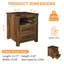 Tables de chevet avec station de charge, table de chevet rustique de 18 pouces avec 2 tiroirs de rangement et tablette ouverte-1322064401-1322064406