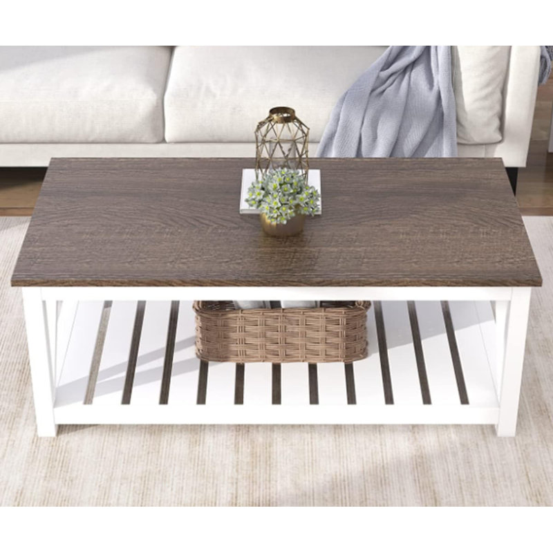 Table basse gigogne Cevon, Brun / Blanc