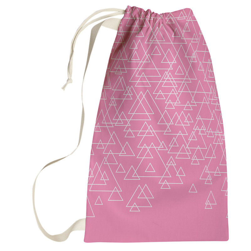 Kitterman Fabric Laundry Bag with Handles, Large (76.5" H x 29.5" W x 1.5" D), Pink