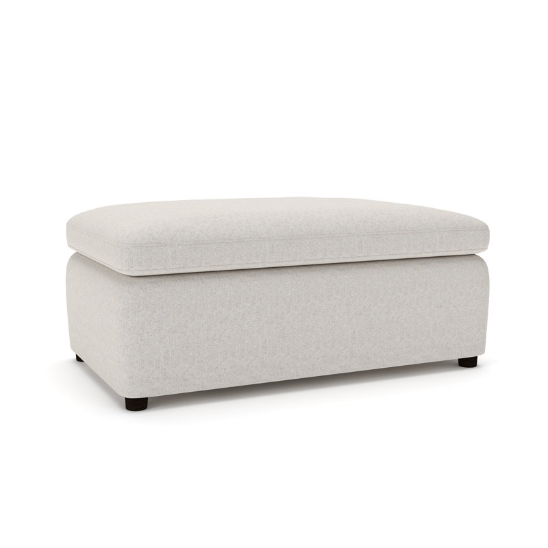 Essex 41" Oversized Upholstered Ottoman , Macarena Light Gray Basketweave