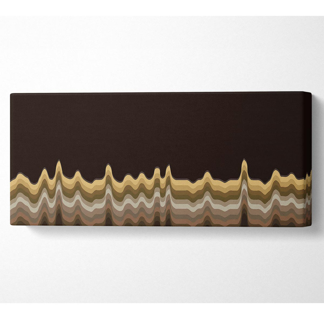 Sound Waves Browns - Panorama-Kunstdrucke auf Leinwand