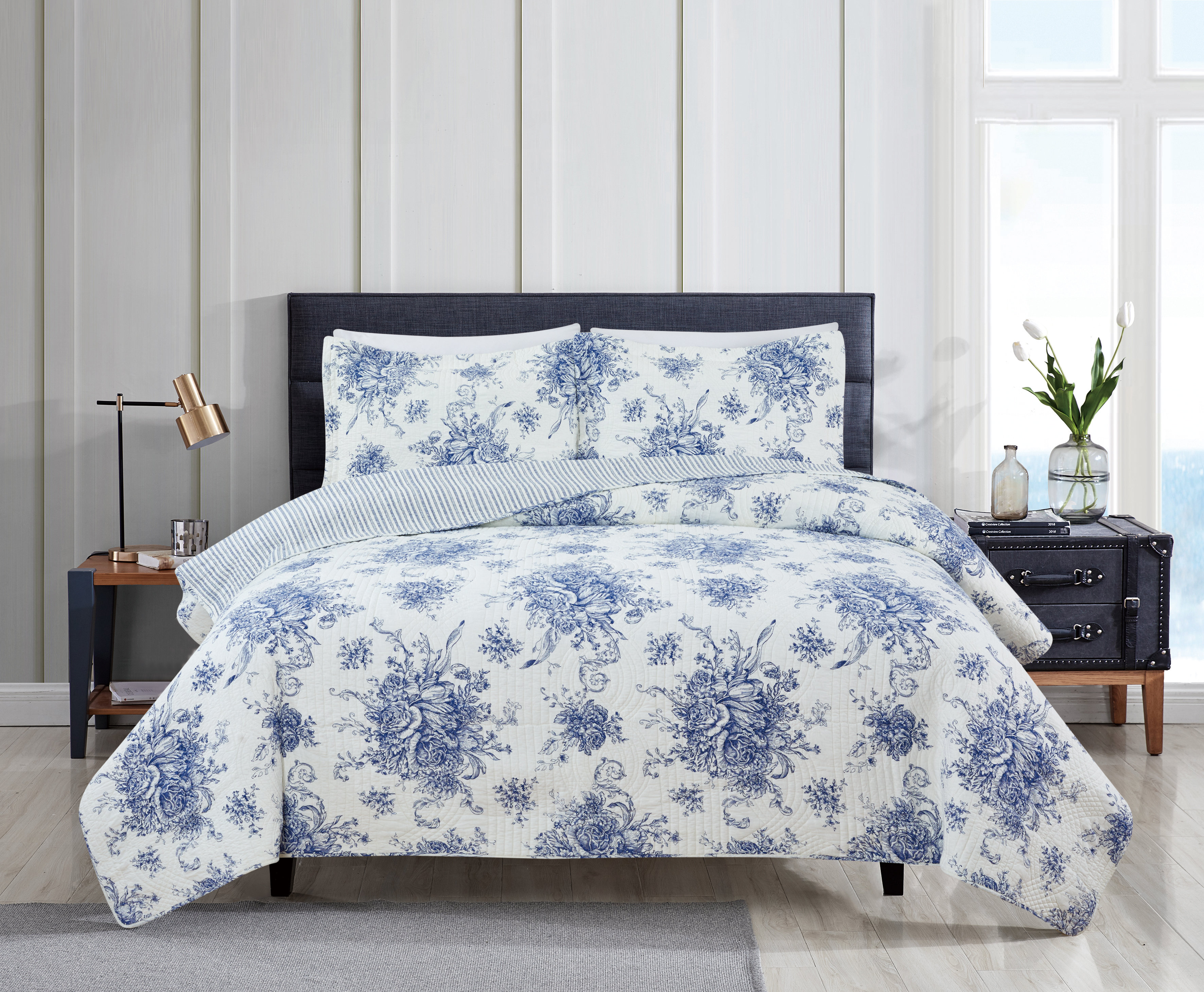 Birch Lane Benedictine 100% Cotton Reversible Farmhouse Quilt Set & Reviews | Wayfair