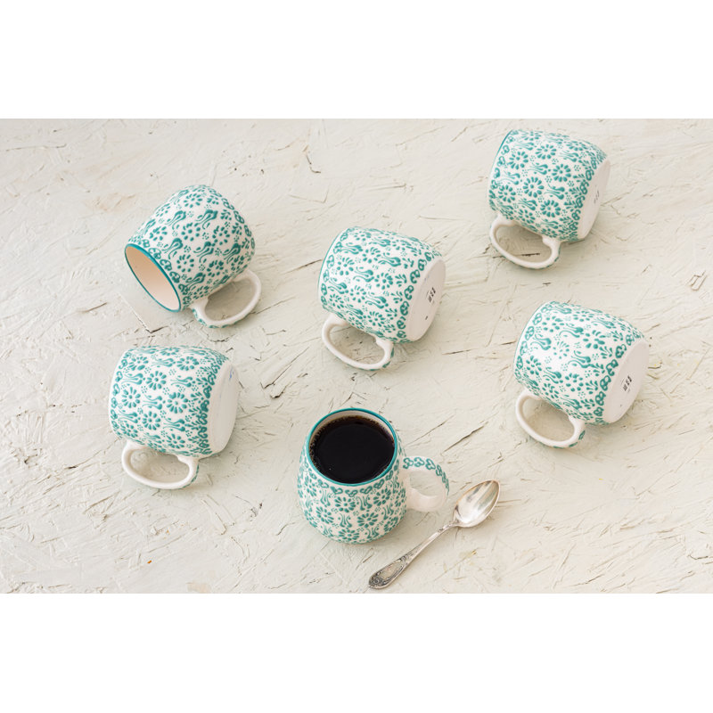 Tasse à café en céramique peinte à la main, Blanc