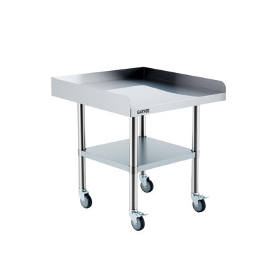 Table de travail en acier inoxydable avec roulettes pour la maison, le garage du restaurant