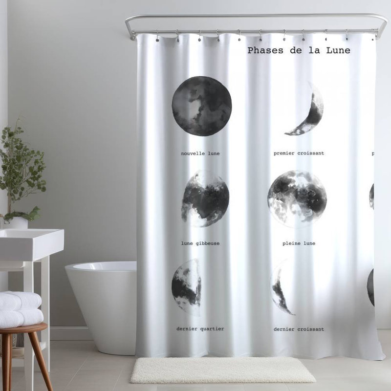 Shower Curtain EA13 – Polyester Shower Curtain, Dye Sublimation Print, 71" W × 74" L