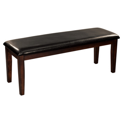 Wood Bench In Cherry Finish For Timeless Dining Rooms With Fabric Seat Elegant Room Settings