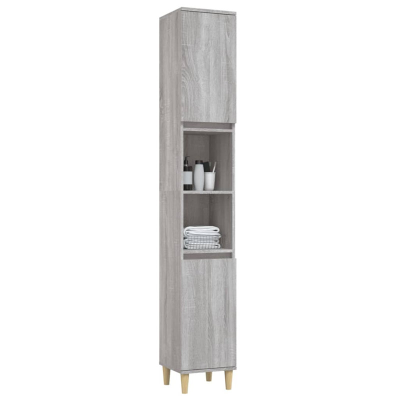 Lamonique Freestanding Bathroom Cabinet, Light Grey