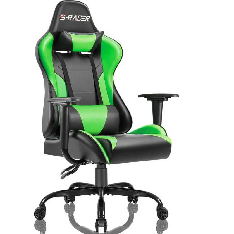 Homall High-Back Adjustable Reclining Ergonomic Faux Leather PC & Racing Game Chair, Green