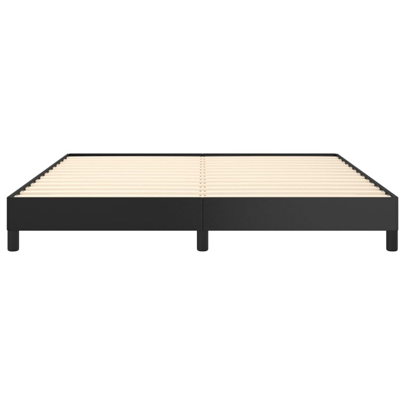 Structure de lit Strath vidaXL, base de lit tapissier en similicuir, sans matelas, Noir, Grand